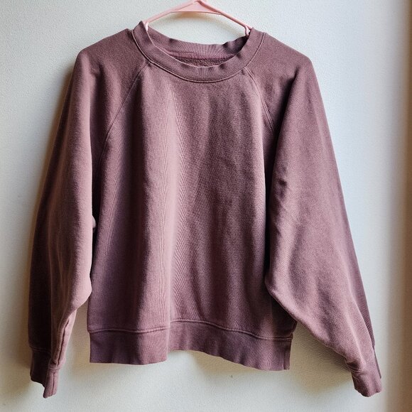 Old Navy Mauve Cropped Batwing Sweatshirt Size Large - Picture 1 of 14